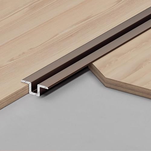 Aluminium U-Profil Übergangsleiste Boden Türplatte 3 Stück 100cm wasserdichte Abschlussleiste für Fliesen, Laminat, Holz, Keramikböden - Eloxiertes Metall Übergangsprofil(Braun,Breite: 18mm) von Fcmeavo