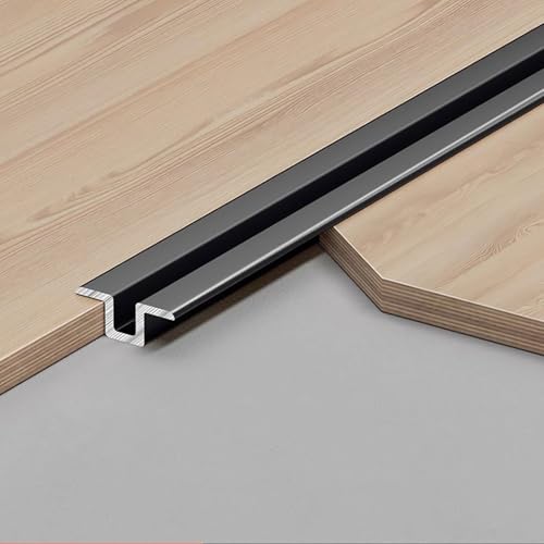 Aluminium U-Profil Übergangsleiste Boden Türplatte 3 Stück 100cm wasserdichte Abschlussleiste für Fliesen, Laminat, Holz, Keramikböden - Eloxiertes Metall Übergangsprofil(Schwarz,Breite: 18mm) von Fcmeavo