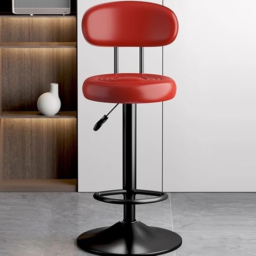 Fcmeavo 360° Drehbarer Barhocker Moderne Küchenhocker mit Rückenlehne Höhenverstellbar Tresenstuhl mit Fußstütze 31cm Sitzhöhe Barstuhl aus Schwarz Metall und Nappaleder Gepolsterte Barstühle für Büro Fcmeavo 360° Drehbarer Barhocker Moderne Küchenhocker mit Rückenlehne Höhenverstellbar Tresenstuhl mit Fußstütze 31cm Sitzhöhe Barstuhl aus Schwarz Metall und Nappaleder Gepolsterte Barstühle für Büro von Fcmeavo