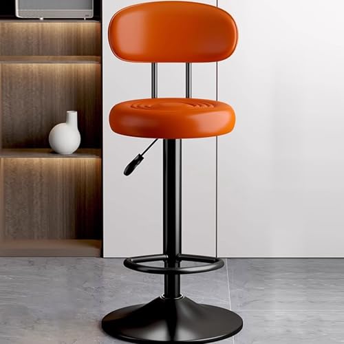 Fcmeavo 360° Drehbarer Barhocker Moderne Küchenhocker mit Rückenlehne Höhenverstellbar Tresenstuhl mit Fußstütze 31cm Sitzhöhe Barstuhl aus Schwarz Metall und Nappaleder Gepolsterte Barstühle für Büro Fcmeavo 360° Drehbarer Barhocker Moderne Küchenhocker mit Rückenlehne Höhenverstellbar Tresenstuhl mit Fußstütze 31cm Sitzhöhe Barstuhl aus Schwarz Metall und Nappaleder Gepolsterte Barstühle für Büro von Fcmeavo