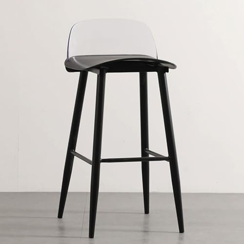 Fcmeavo Barhocker mit Acryl Lehne Moderner Barstuhl Hochhocker Metallgestell und PP Material Sitzfläche Tresenhocker mit Rutschfestem & Stumm Fußring für Wohnzimmer Esszimmer(Schwarz,Hoch Sitzen 60cm) Fcmeavo Barhocker mit Acryl Lehne Moderner Barstuhl Hochhocker Metallgestell und PP Material Sitzfläche Tresenhocker mit Rutschfestem & Stumm Fußring für Wohnzimmer Esszimmer(Schwarz,Hoch Sitzen 60cm) von Fcmeavo