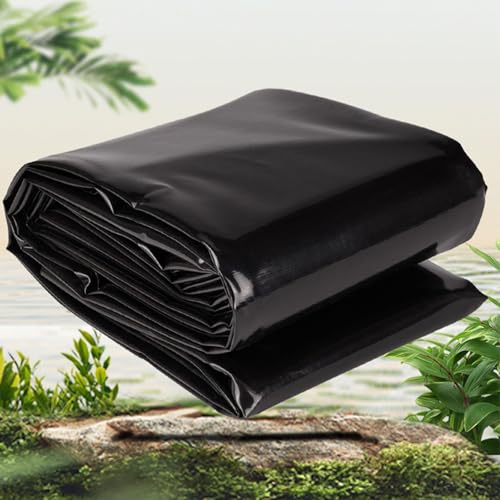 Fcmeavo Flexible Teichfolie aus HDPE Pond Liner 0.2mm Stärke Schwarz Teichfolien Faltbare Undurchlässige Dichtungsfolie Gartenteich Teichplane UV-Beständig Reißfest Teichmembran für Wasserfall Brunnen von Fcmeavo