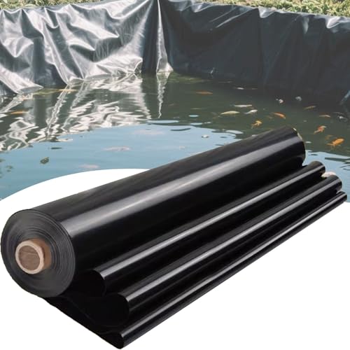 Fcmeavo HDPE Teichfolie Schwerlast Dichtungsfolie Teichmembran 0.15mm Stärke Fischfreundlich Fischteichfolie Witterungsbeständig Schwimmteich Folie Zuschneidbar Robust Gartenteich Teichplane Geotextil von Fcmeavo