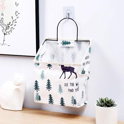 Fcmeavo Hänge Wandorganizer Hohe Kapazität Stoff Hängeorganizer Tür Organizer Hängend Organisatoren mit Haken Hängende Aufbewahrungstasche für Küche Badezimmer Schlafzimmer Wohnmobil Faltbares Taschen von Fcmeavo