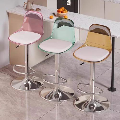 Fcmeavo Höhenverstellbar Barhocker mit Acryl Lehne 360° Drehbar Barstuhl PU Haut Abfedern Barstühle mit Fußstütze Metall Chassis Moderne Tresenhocker für Bar Büro Küche Esszimmer Wohnzimmer Hochhocker Fcmeavo Höhenverstellbar Barhocker mit Acryl Lehne 360° Drehbar Barstuhl PU Haut Abfedern Barstühle mit Fußstütze Metall Chassis Moderne Tresenhocker für Bar Büro Küche Esszimmer Wohnzimmer Hochhocker von Fcmeavo
