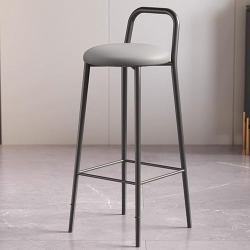 Fcmeavo Moderne Barhocker Bistrohocker Metall Halterung Hochhocker mit Lehne und Fußstütze Barstuhl Fußmatten Höhenverstellbar Ergonomischer Tresenhocker für Bar Büro von Fcmeavo