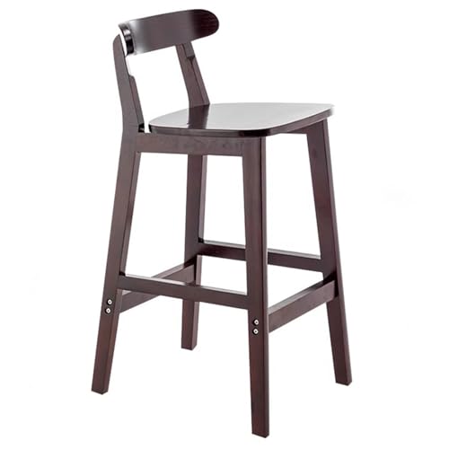 Fcmeavo Moderner Massivholz Barhocker Bar Stools mit Lehne und Fußstütze Optional Sitzfläche Küchenstühle Barstuhl mit Geräuschmatte Tresenhocker für Café Bar Restaurant(B-Massivholz,62cm) von Fcmeavo