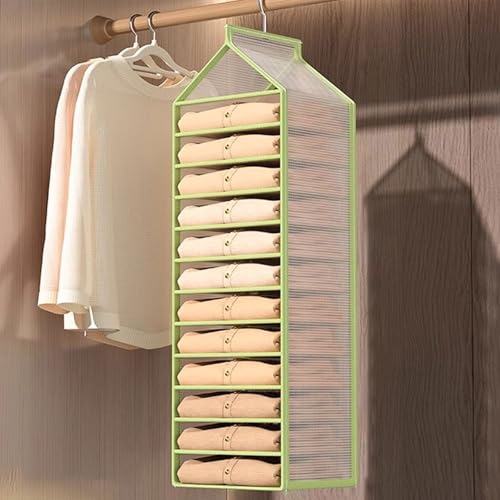 Fcmeavo PVC Hängeregal Kleiderschrank Wasserdicht Hängeorganizer Mehrschichtiges Gewebe Hängeaufbewahrung Faltbar mit Metallhaken Tasche für Kleidung Hosen Atmungsaktive Aufbewahrung Schrank Organizer von Fcmeavo
