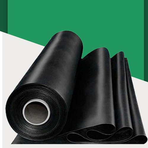 Fcmeavo Schwarze Teichfolie aus HDPE Wasserdicht Teichschutzfolie Geotextil UV-Beständig Robust Langlebig 0.6mm Stärke Dichtungsfolie Gartenteich Zubehör Schwimmteichfolie Gartenteichfolie von Fcmeavo