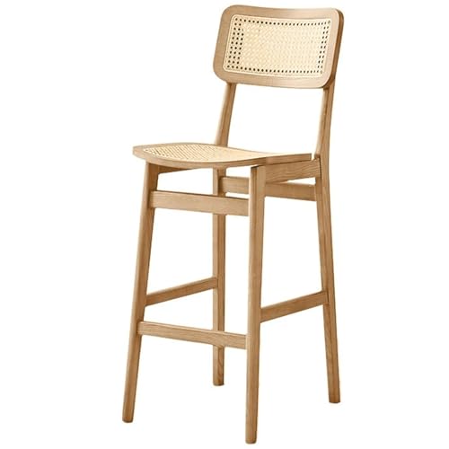 Fcmeavo Skandinavischer Barstuhl Counter Stools mit Massivholz Gestell Barhocker mit Rattan Lehne & Sitzfläche Moderner Tresenhocker Abgerundete Ecken Hochhocker für Wohnzimmer Esszimmer(Holzfarbe) Fcmeavo Skandinavischer Barstuhl Counter Stools mit Massivholz Gestell Barhocker mit Rattan Lehne & Sitzfläche Moderner Tresenhocker Abgerundete Ecken Hochhocker für Wohnzimmer Esszimmer(Holzfarbe) von Fcmeavo