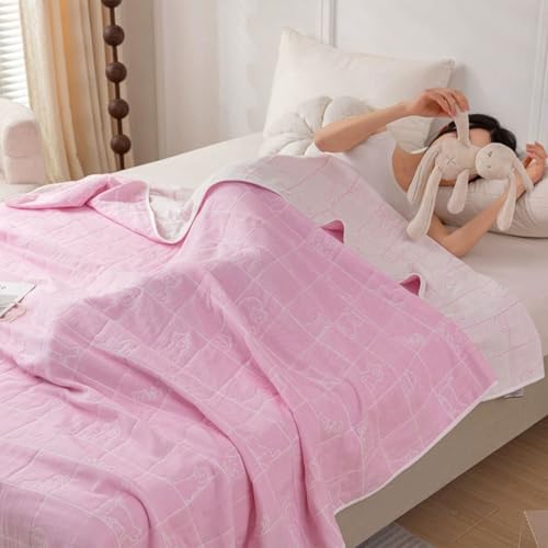 Fcmeavo Tagesdecke aus 100% Baumwolle Zweiseitig Bettüberwurf Bedspread für Einzelbett und Doppelbett Leichte & Weiche Bettwäsche Sofadecke Überwurfdecke Steppdecke Kuschelige Atmungsaktive Bett Decke von Fcmeavo