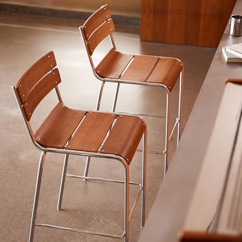 Fcmeavo Vintage Barhocker aus Massivholz und Metallgestell 200KG Tragfähig Barstuhl für Café Bar & Esszimmer Im Freien Tresenhocker Stuhl mit Lehne Metallnieten Dekoration und Verschleißfest Fußstütze Fcmeavo Vintage Barhocker aus Massivholz und Metallgestell 200KG Tragfähig Barstuhl für Café Bar & Esszimmer Im Freien Tresenhocker Stuhl mit Lehne Metallnieten Dekoration und Verschleißfest Fußstütze von Fcmeavo