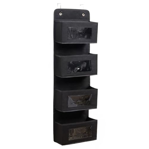 Fcmeavo Vliesstoffe Hängeorganizer Hängeregal Türorganizer mit Hartfaserplatten-Unterstützung Faltbarer Hängeaufbewahrung 4 Türregal Hänge Organizer mit Haken Aufbewahrungstasche für Wand Camping Büro von Fcmeavo