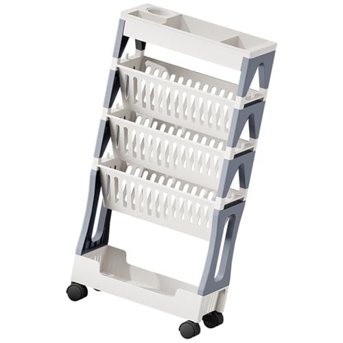 Fcnjsao 5 Ebenen/2 Ebenen Mobiler Utility Cart Mit Rädern Bequeme Plastikregale Trolley Praktische Wohnzimmerlagerstange von Fcnjsao
