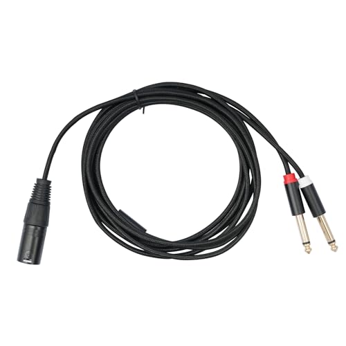 Fcnjsao Musik-Y-Splitterkabel mit 3-poligem Stecker auf 6,35 mm Mono-Stecker, 2 x 6,35 mm auf 3-poliges Stereo-Musikadapterkabel Fcnjsao Musik-Y-Splitterkabel mit 3-poligem Stecker auf 6,35 mm Mono-Stecker, 2 x 6,35 mm auf 3-poliges Stereo-Musikadapterkabel von Fcnjsao