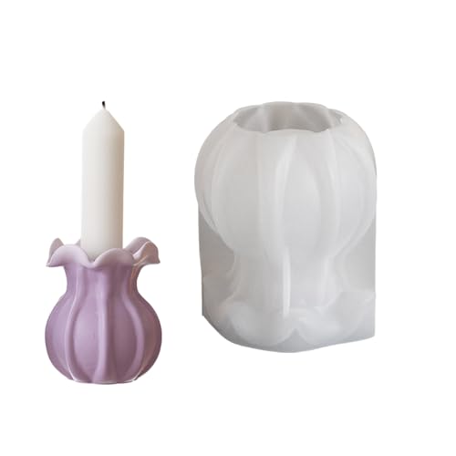 Hydroponische Vase Kerzenhalter Form 3D Kerzenbasis Silikonform Gypsum Candlestick Crafting Form Schmuck Schmuck Werkzeug von Fcnjsao