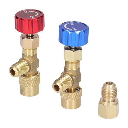 Ladeventile Anschluss mit 5/16 auf 1/4 Schlauchgewindeadapter Anschlussventile Adapter auslaufsicher HVAC Schnellverbindungskupplung von Fcnjsao