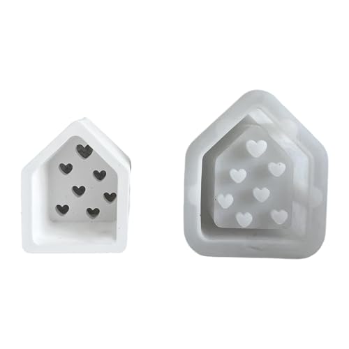 Mehrzweck Silikonhaus Kerzenhalter Schimmel Multipurpose Silikonform Für Miniaturhaus Tees Leuchtenkerzenhalter von Fcnjsao
