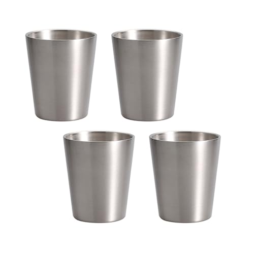 Packung Mit 4 Edelstahl Isolierten Tassen Doppel Wand Metall Trinkgläser Stapelbares Getränke Für Zuhause Und Camping von Fcnjsao