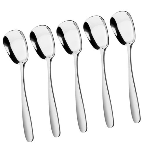 Set mit 10 Mehrzweck-Löffeln mit quadratischem, funktionellem quadratischem Kopf, Edelstahl-Löffel für Kochbegeisterte Set mit 10 Mehrzweck-Löffeln mit quadratischem, funktionellem quadratischem Kopf, Edelstahl-Löffel für Kochbegeisterte von Fcnjsao