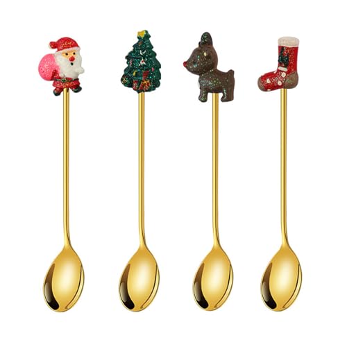 Set mit 4 Edelstahl-Obstgabeln/Löffeln, Gabeln, Kaffeelöffel, Obst, kleine Gabel, Dessertlöffel, Gabeln, 4 Stile Set mit 4 Edelstahl-Obstgabeln/Löffeln, Gabeln, Kaffeelöffel, Obst, kleine Gabel, Dessertlöffel, Gabeln, 4 Stile von Fcnjsao