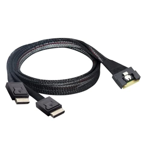 Fcuajdkq High Speed SAS SFF-8654 8I SAS-Serverkabel Oculink SFF-8611 4I X 2 für vertikale PCI-Express-Serverkarte von Fcuajdkq