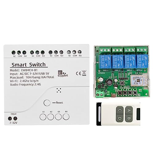 Fcuajdkq Smart WiFi Bluetooth Switch Relay Modul + Fernbedienung 7-32 V in Off Controller 4CH 2.4G WiFi Remote für Alexa Fcuajdkq Smart WiFi Bluetooth Switch Relay Modul + Fernbedienung 7-32 V in Off Controller 4CH 2.4G WiFi Remote für Alexa von Fcuajdkq