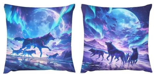 Kissenbezug 40x40 Der Wolf 2er Set Samt Kissenbezüge Deko Wohnzimmer Kissenhüllen Mond Herbst Dekokissenbezug, Geschenke für Frauen Schlafzimmer Stuhl, Bett, Garten Wohnzimmer Couch Zierkissen zj-429 Kissenbezug 40x40 Der Wolf 2er Set Samt Kissenbezüge Deko Wohnzimmer Kissenhüllen Mond Herbst Dekokissenbezug, Geschenke für Frauen Schlafzimmer Stuhl, Bett, Garten Wohnzimmer Couch Zierkissen zj-429 von Fcunjuun
