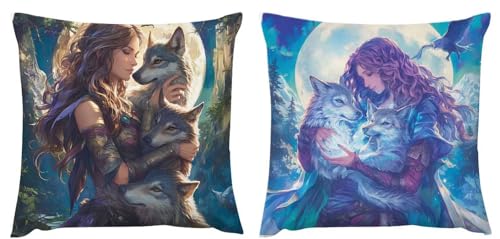 Kissenbezug 50x50 Der Wolf 2er Set Leinen Kissenbezüge Deko Wohnzimmer Kissenhüllen Frauen Herbst Dekokissenbezug, Geschenke Frauen Schlafzimmer Stuhl Bett Garten Wohnzimmer Couch Zierkissen zj-425 Kissenbezug 50x50 Der Wolf 2er Set Leinen Kissenbezüge Deko Wohnzimmer Kissenhüllen Frauen Herbst Dekokissenbezug, Geschenke Frauen Schlafzimmer Stuhl Bett Garten Wohnzimmer Couch Zierkissen zj-425 von Fcunjuun