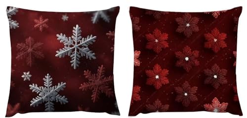 Schneeflocken Kissenbezug 45x452er Set Outdoor Herbst Kissen Dekokissenbezug Leinen Kissenhülle Rot Kissenbezüge Weihnachtsdeko Kissenhüllen für Sofa Schlafzimmer Wohnzimmer Balkon Geschenke zj-270 Schneeflocken Kissenbezug 45x452er Set Outdoor Herbst Kissen Dekokissenbezug Leinen Kissenhülle Rot Kissenbezüge Weihnachtsdeko Kissenhüllen für Sofa Schlafzimmer Wohnzimmer Balkon Geschenke zj-270 von Fcunjuun