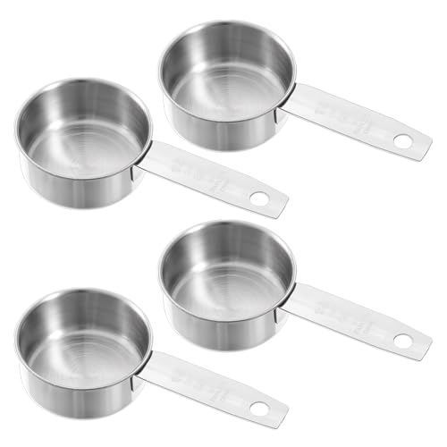 2 Pcs 60 ml Edelstahl Kaffeelöffel, Messlöffel mit langem Griff Kaffeedosierlöffel Portionierer Espresso Löffel Measuring Cups Küche Set für Flüssigkeiten Feststoffe Kaffee Kakao Bohnen Milchpulver von FdcLixuvol