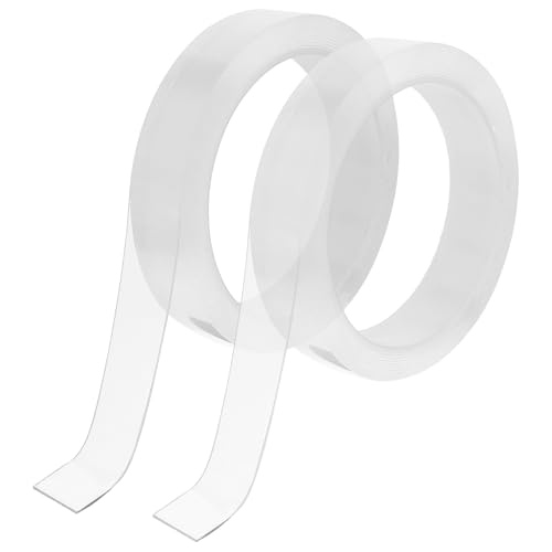 2 Rolle Doppelseitiges Klebeband Extra Starkes Nano Tape Transparent Doppelklebeband Doppelseitige Abwaschbares Klebebands Beidseitiges Ablösbar Double Sided Tape Für Teppich Zuhause Oder Büro von FdcLixuvol