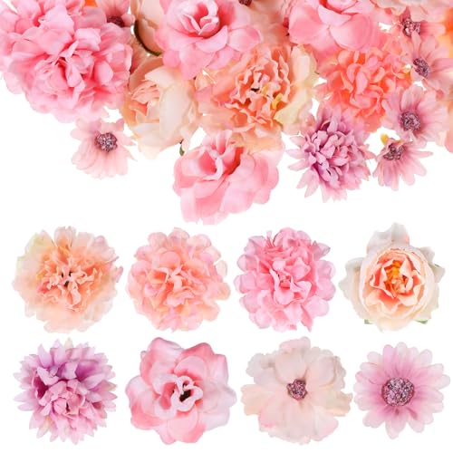 45 Stück Rosa Kunstblumen Zum Basteln Kleine Künstliche Blumenköpfe Kunstblumen Deko Blumen Köpfe Mini-Seidenblumen Zum Basteln Künstliche Blumenköpfe Künstliches Blumens Seidenblumens for Home Decor von FdcLixuvol