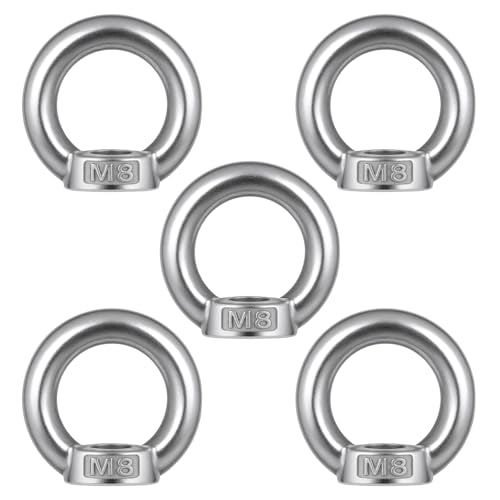 5 Stück Ringmutter M8, 304 Edelstahl Augenschraube, Gewinde Ösenmutter, Ringösen Augenmuttern Ringmuttern, Ringschrauben Ringschraube Augbolzen Ösenschraube für Hebezubehör 5 Stück Ringmutter M8, 304 Edelstahl Augenschraube, Gewinde Ösenmutter, Ringösen Augenmuttern Ringmuttern, Ringschrauben Ringschraube Augbolzen Ösenschraube für Hebezubehör von FdcLixuvol