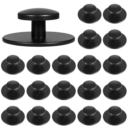 FdcLixuvol 20 Stück Runde Schubladenknöpfe aus Kunststoff, Schrankknöpfe Schwarz Selbstklebend, Ziehgriffe Ohne Bohren, Möbelknöpfe für Schubladen Kleiderschränke von FdcLixuvol
