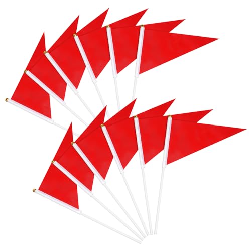 Rote Kleine Wimpelflaggen, 12er-Pack Mini-rote Flaggen auf Stäben, Handheld Flagge, rotes DIY-Graffiti-Wimpelflagges mit solider Stange, Party-Events Feiern Schule große Eröffnung, 21 x 14cm Rote Kleine Wimpelflaggen, 12er-Pack Mini-rote Flaggen auf Stäben, Handheld Flagge, rotes DIY-Graffiti-Wimpelflagges mit solider Stange, Party-Events Feiern Schule große Eröffnung, 21 x 14cm von FdcLixuvol