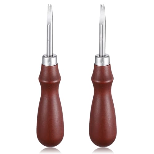Lederkantenschäler, 2 Stück, Lederbearbeitungswerkzeuge, Polierwerkzeug, Kantenschneider, Werkzeug für Heimwerker, Lederarbeiten, 2 Größen (1,0 mm, 1,5 mm) (3# + 5#) von FdcLixuvol