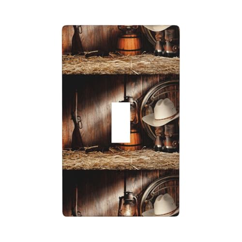 American West Rodeo-Druck-Grafik-Dekor-Wandplatten, einzelne Kippschalter-Abdeckung, Wandplattenabdeckung von Fdfekgvplp