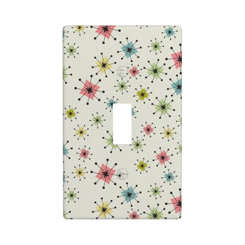 Atomic Stars Pattern Print Graphics Decor Wallplates Single Toggle Light Switch Cover Wall Plate Cover von Fdfekgvplp