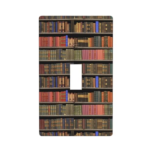 Bibliotheks-Bücherregal-Druck, Grafik-Dekor-Wandplatten, einzelne Kippschalter-Abdeckung, Wandplattenabdeckung von Fdfekgvplp