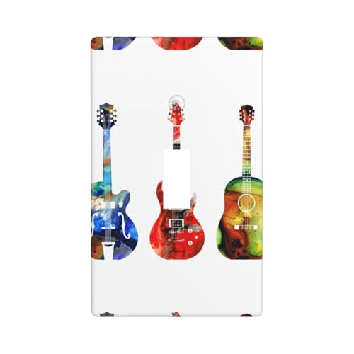 Bunte Gitarren-Druck-Grafik-Dekor-Wandplatten, einzelne Kippschalter-Abdeckung, Wandplattenabdeckung von Fdfekgvplp