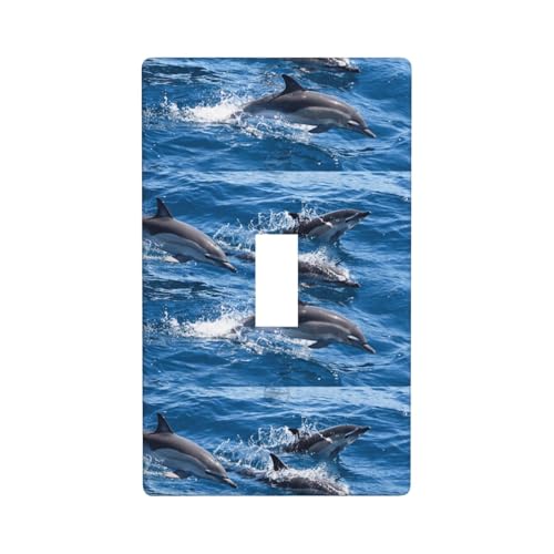 Delfine in the Sea Druckgrafik-Dekor-Wandplatten, einzelne Kippschalter-Abdeckung, Wandplatte Delfine in the Sea Druckgrafik-Dekor-Wandplatten, einzelne Kippschalter-Abdeckung, Wandplatte von Fdfekgvplp