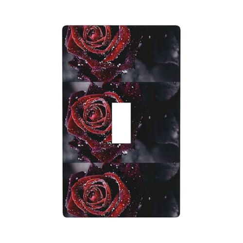 Dew Rose Print Graphics Decor Wandplatten - Einzel Kippschalter Abdeckung Wandplatte Abdeckung von Fdfekgvplp