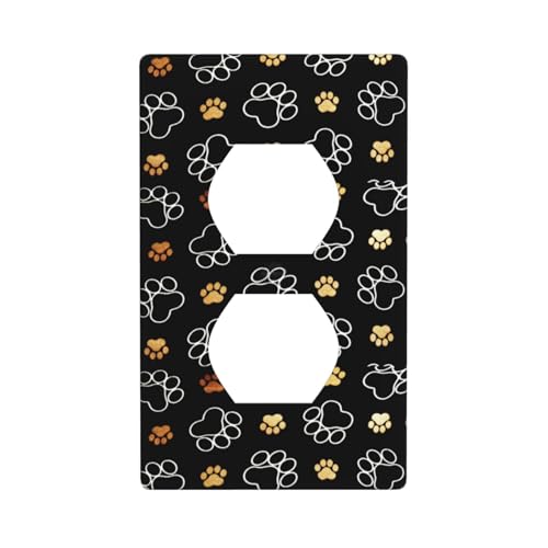 Duplex-Wandplattenabdeckung mit Hundepfotenabdruck-Motiv Duplex-Wandplattenabdeckung mit Hundepfotenabdruck-Motiv von Fdfekgvplp