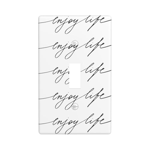 Enjoy Life Handgeschriebener schwarzer Textdruck Grafik-Dekor-Wandplatten, einzelne Kippschalter-Abdeckung, Wandplattenabdeckung von Fdfekgvplp