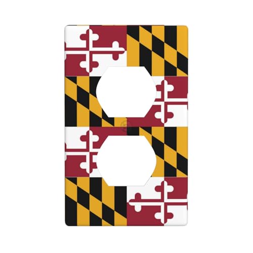 Graphics Decor Wandplatten -Duplex Outlet Wandplattenabdeckung Flagge von Maryland Druck Wandplattenabdeckung Graphics Decor Wandplatten -Duplex Outlet Wandplattenabdeckung Flagge von Maryland Druck Wandplattenabdeckung von Fdfekgvplp