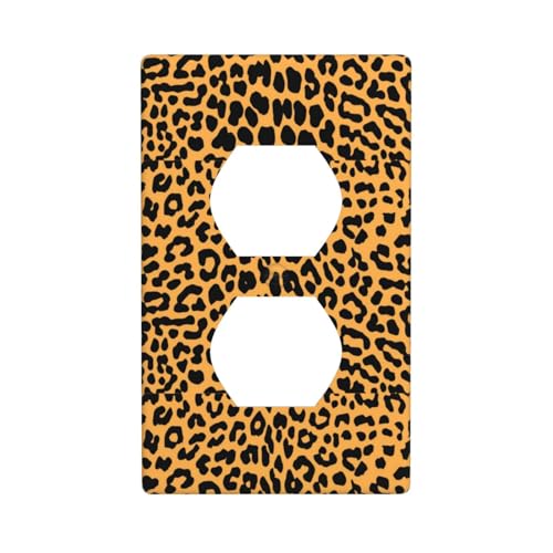 Graphics Decor Wandplatten -Duplex-Steckdosen-Wandplattenabdeckung, Leopardenmuster, Wandplattenabdeckung von Fdfekgvplp