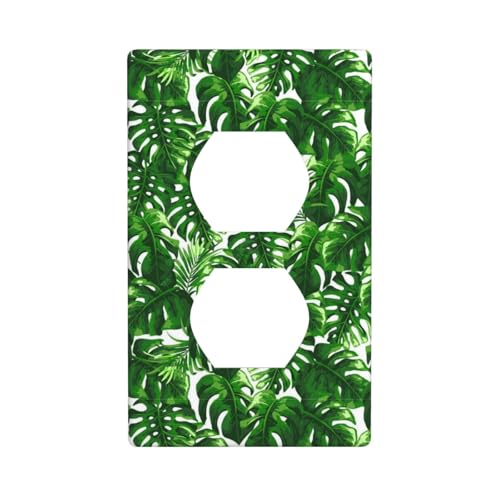 Graphics Decor Wandplatten -Duplex-Steckdosenabdeckung Monstera Deliciosa Bananenpalmendruck Wandplattenabdeckung von Fdfekgvplp