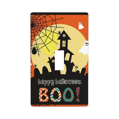 Halloween-Geister-Kürbis-Druck, Grafik-Dekor-Wandplatten, einzelne Kippschalter-Abdeckung, Wandplattenabdeckung Halloween-Geister-Kürbis-Druck, Grafik-Dekor-Wandplatten, einzelne Kippschalter-Abdeckung, Wandplattenabdeckung von Fdfekgvplp