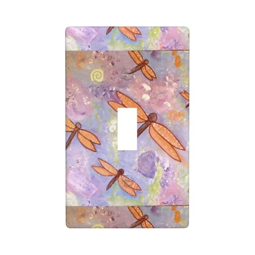 Handbemalte Libellen-Druck-Grafik-Dekor-Wandplatten, einzelne Kippschalter-Abdeckung, Wandplattenabdeckung Handbemalte Libellen-Druck-Grafik-Dekor-Wandplatten, einzelne Kippschalter-Abdeckung, Wandplattenabdeckung von Fdfekgvplp